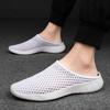 Fashion Couple's Large Size Shoes 2025 Summer Breathable Fly Weave Half Casual Shoes Woman Outdoor Lightweight Slip on Slippers Men