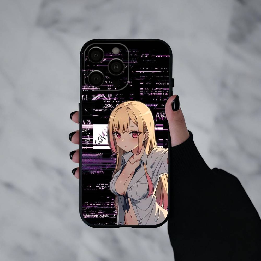 Mein Dress Up D-Darling M-Marin K-Kitagawa Handyhülle Für iPhone 17pro, 16,15,14,13,12,11 X XR Plus,Andere Weiche Schwarze Hülle