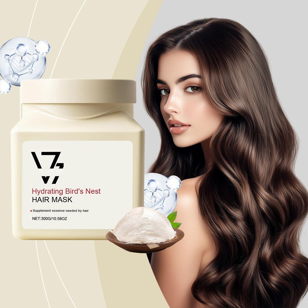 Hydrating Bird’s Hair Mask Luxury Hair Protein Cream Hydro Gel Bird’s Hair Mask Smooth Hair Mask Suitable For Dry And Damaged Hair 300g