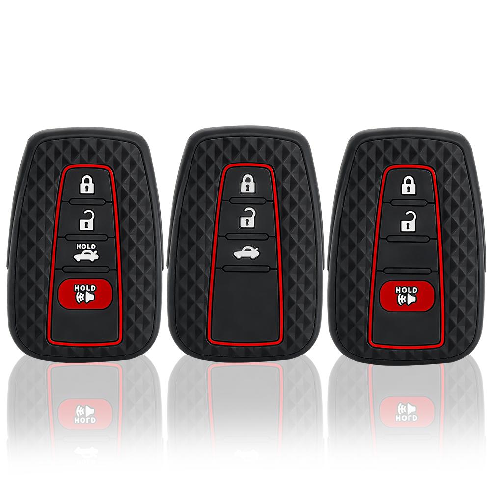 Silicone Remote Car Key Case Cover for Toyota CHR Camry Corolla RAV4 Highlander C-HR Prius Land Cruiser Prado Shell 3/4 Buttons
