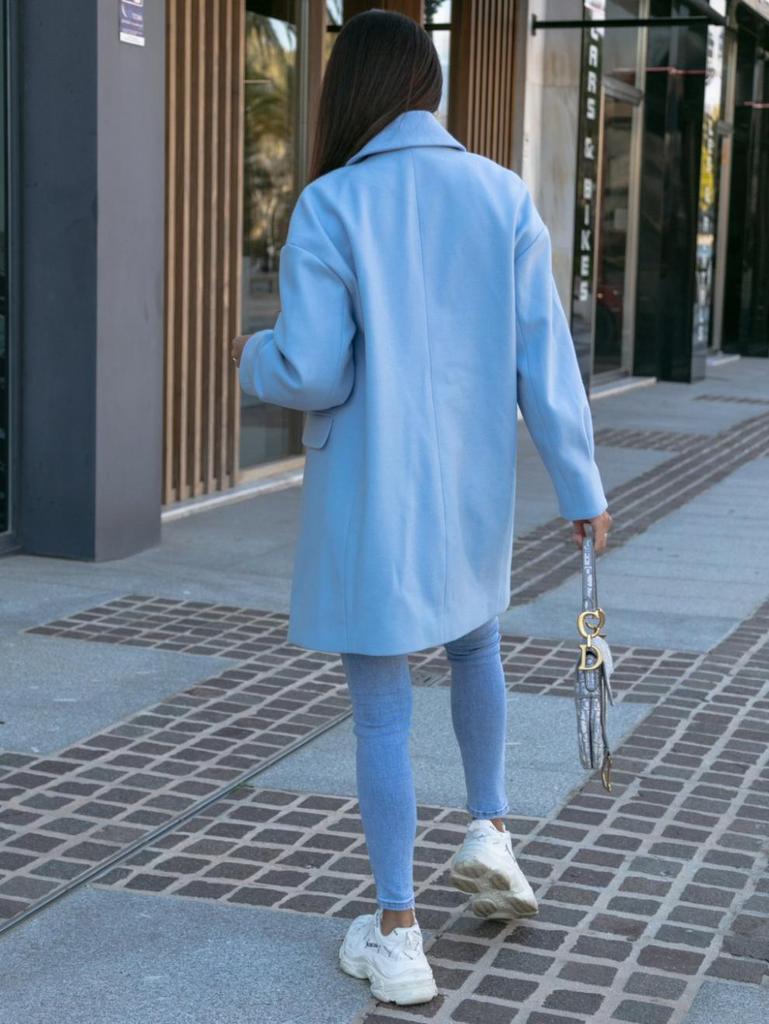 Europäischer und amerikanischer Herbst/Winter Langarm Zweireiher Anzugkragen Übermantel