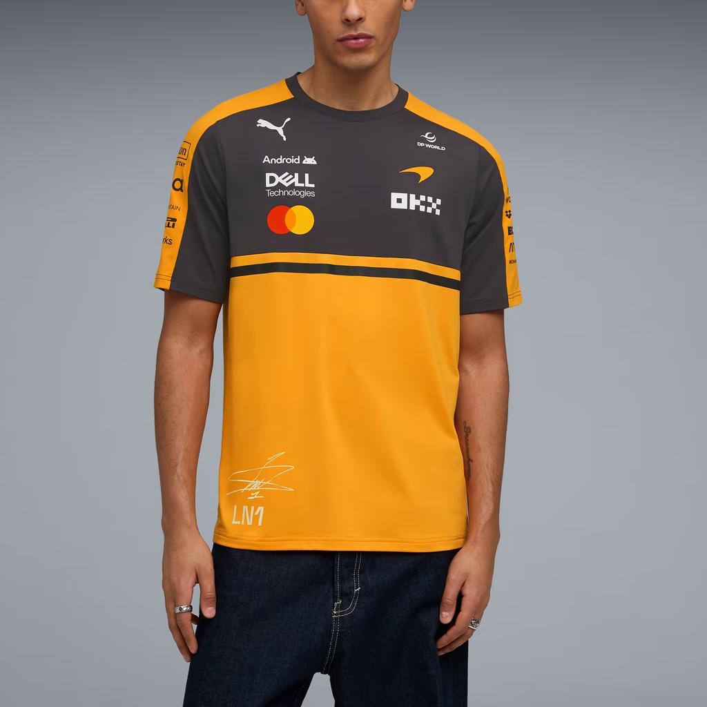 Puma X McLaren Replica Racing Norris Knitted Crew Neck Short Sleeve T-Shirt Men Tops 713953-01