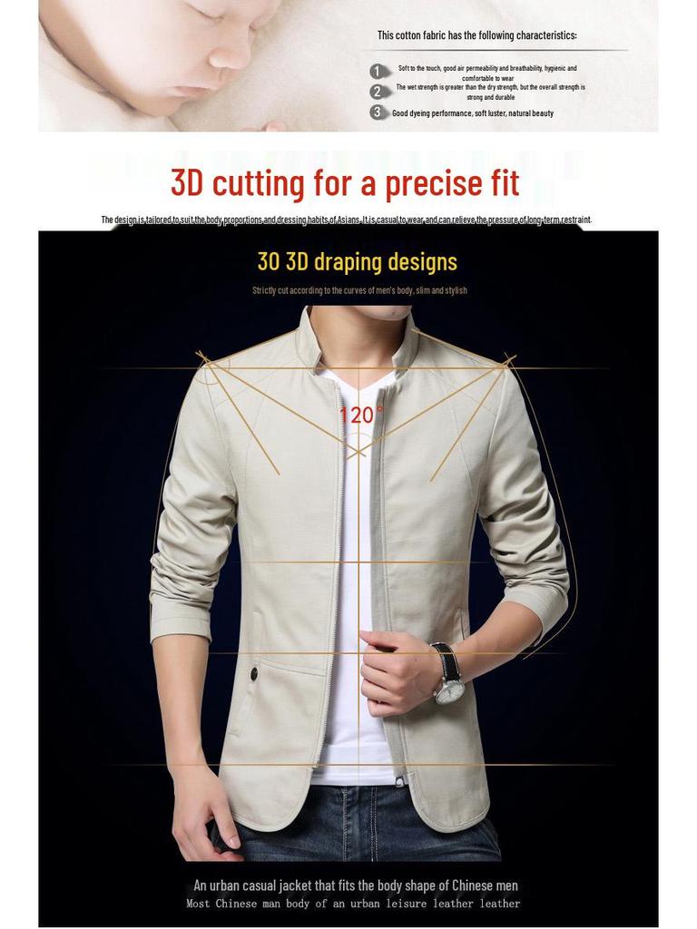 European Autumn Stand-Collar Washed Jacket - Always in Stock