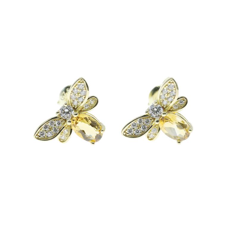 Bee Pendant Necklace: Creative, Gold-Plated s925 Sterling Silver Clavicle Chain for Women