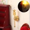 1:12 Dollhouse Miniature Led Lamp Round Head Glass Shade Wall Lamp Lighting Home Furniture Decor Toy Doll House Accessories