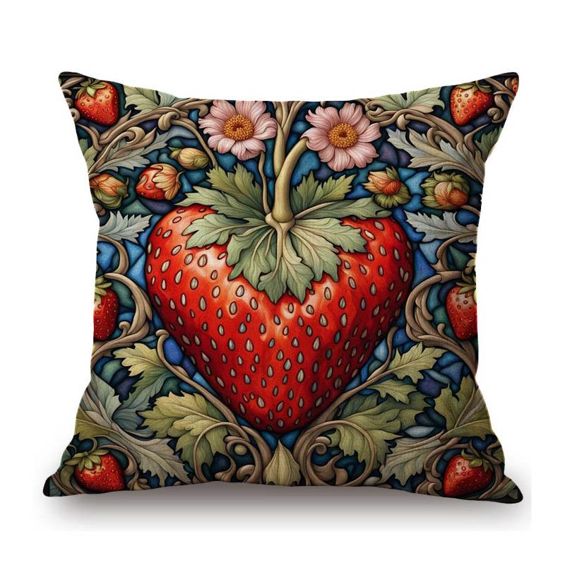 Pink Strawberry Rose Ivy Orchid Compton Classic William Morris Style Home Decorative Sofa Throw Pillow Case Cushion Cover Case