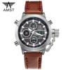 AMST Men Watch Top Luxury Brand Red Big Dial Sport Watches Mens Chronograph Quartz Wristwatch Date Male Clock Relogio Masculino