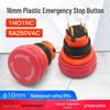 HUNJUN 16mm Mushroom Head Emergency Stop Push Button Switch