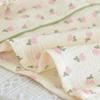 Women's Floral Crepe Pajama Set - Long Sleeve, Turn-Down Collar, Double Layer Gauze, Spring/Autumn Sleepwear