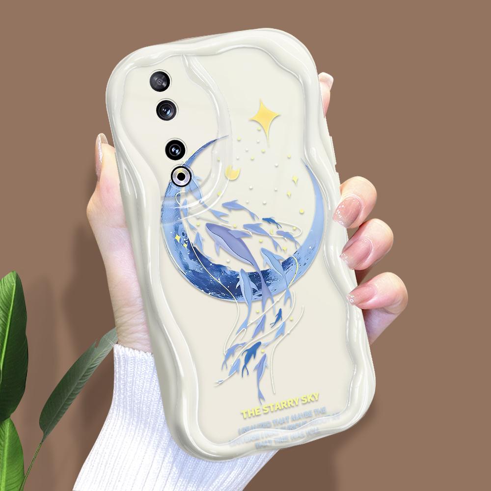 Cute Cartoon Pattern Cream Texture Casing Wavy Edge Soft Silicone Cover Phone Case for Huawei Honor Infinix Tecno iPhone