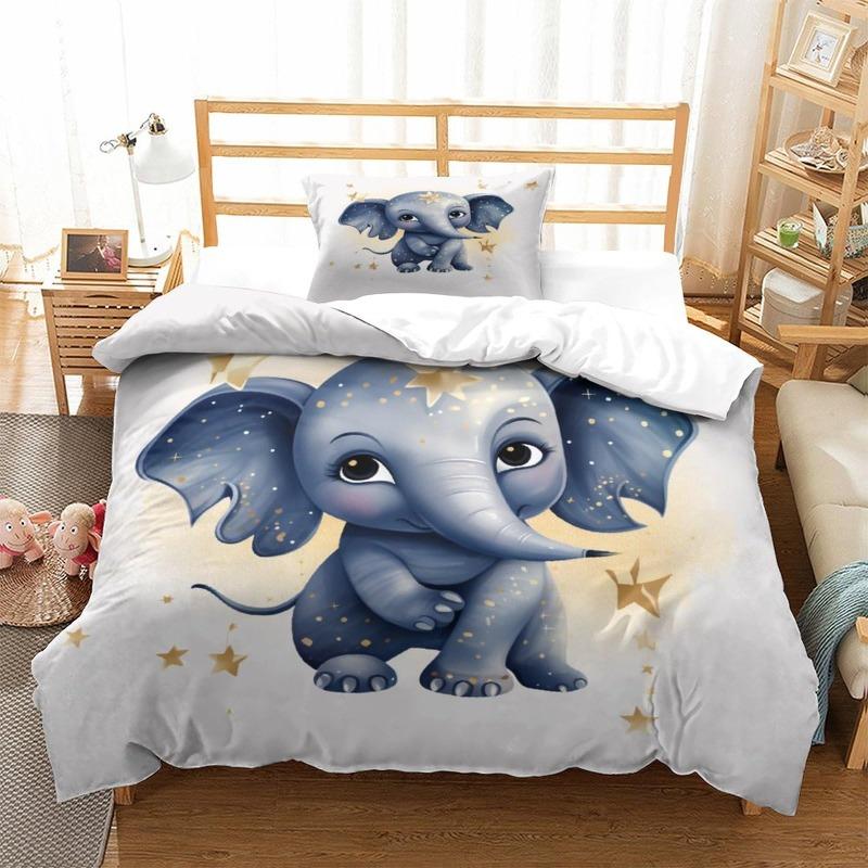 

Комплект постельного белья с изображением животных из мультфильмов, покрывало для спальни, пододеяльник, наволочка, односпальный и двуспальный размер, подарок для детей и подростков Baby 100x135cm
