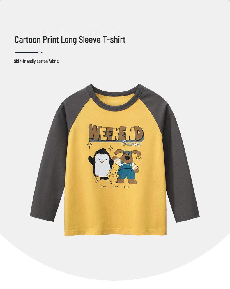 27kids Boys' Spring 2025 Long-Sleeve Base Layer T-Shirt