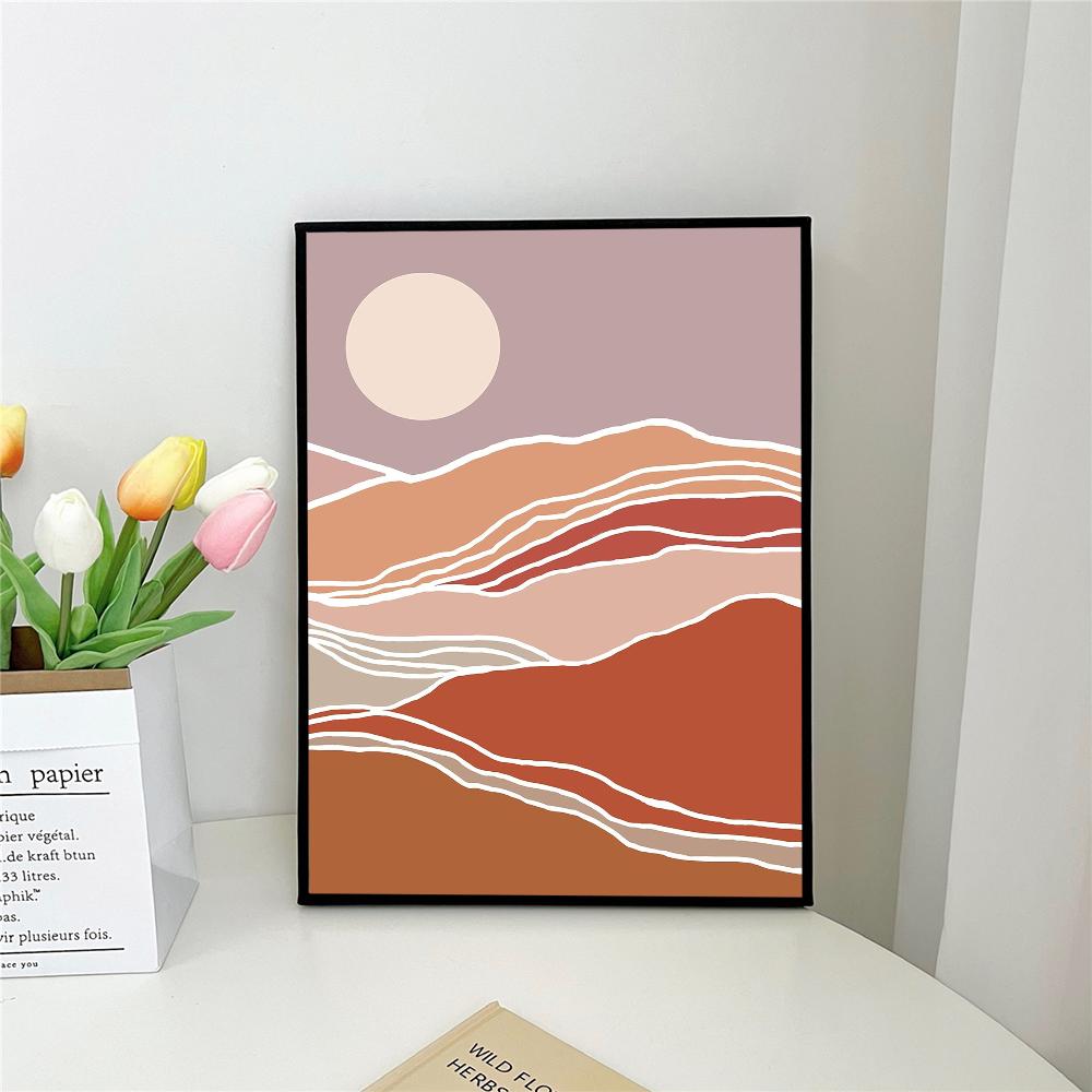 

1 шт. Бохо выжженный оранжевый нейтральный абстрактный ботанический цветочный простой самоклеящийся художественный постер водонепроницаемая бумажная наклейка настенный декор 21cm×30cm NoFrame