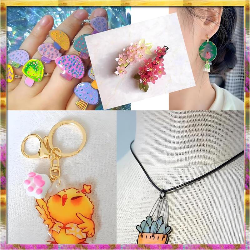 Top Deals Heat Shrink Plastic Sheet Kit Shrink Papers 25 PCS Large Shrink Film Papers With 100 PCS Keychains For Kids (11.4X8inc