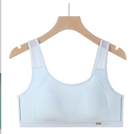 Teen Girls Pure Cotton Sports Bra – Youth Training Vest & Shockproof Running Bra L
