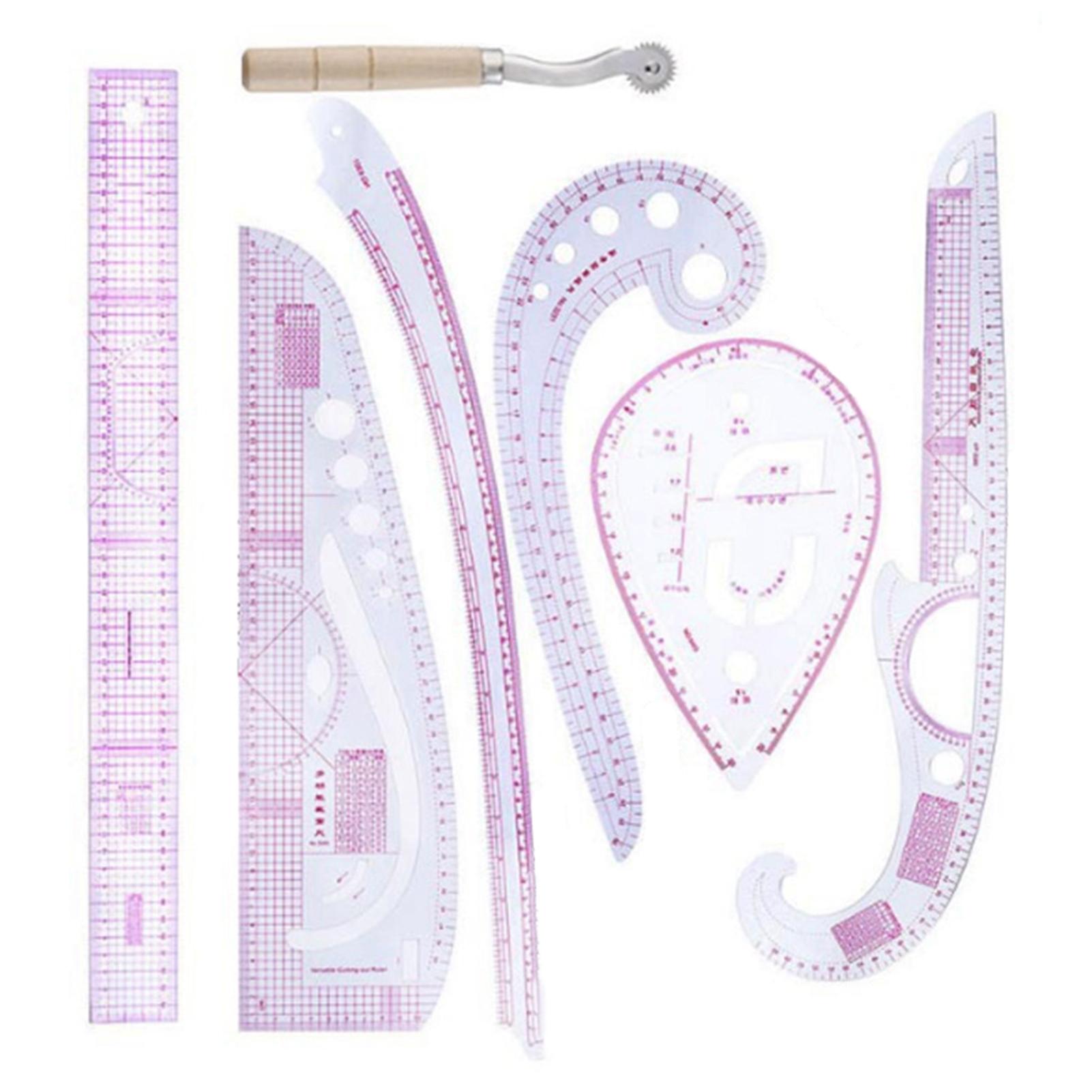 

Набор из 7 линеек для кривых, высокая прозрачность, точная шкала, гибкость, набор швейных линеек для одежды