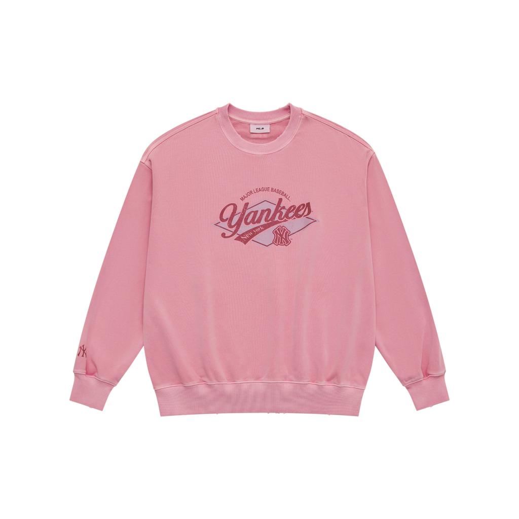 New MLB MLB Preppy Style Collection New York Yankees SS25 Sweatshirt Unisex Light Peach Pink 3AMTV0751-50PCL