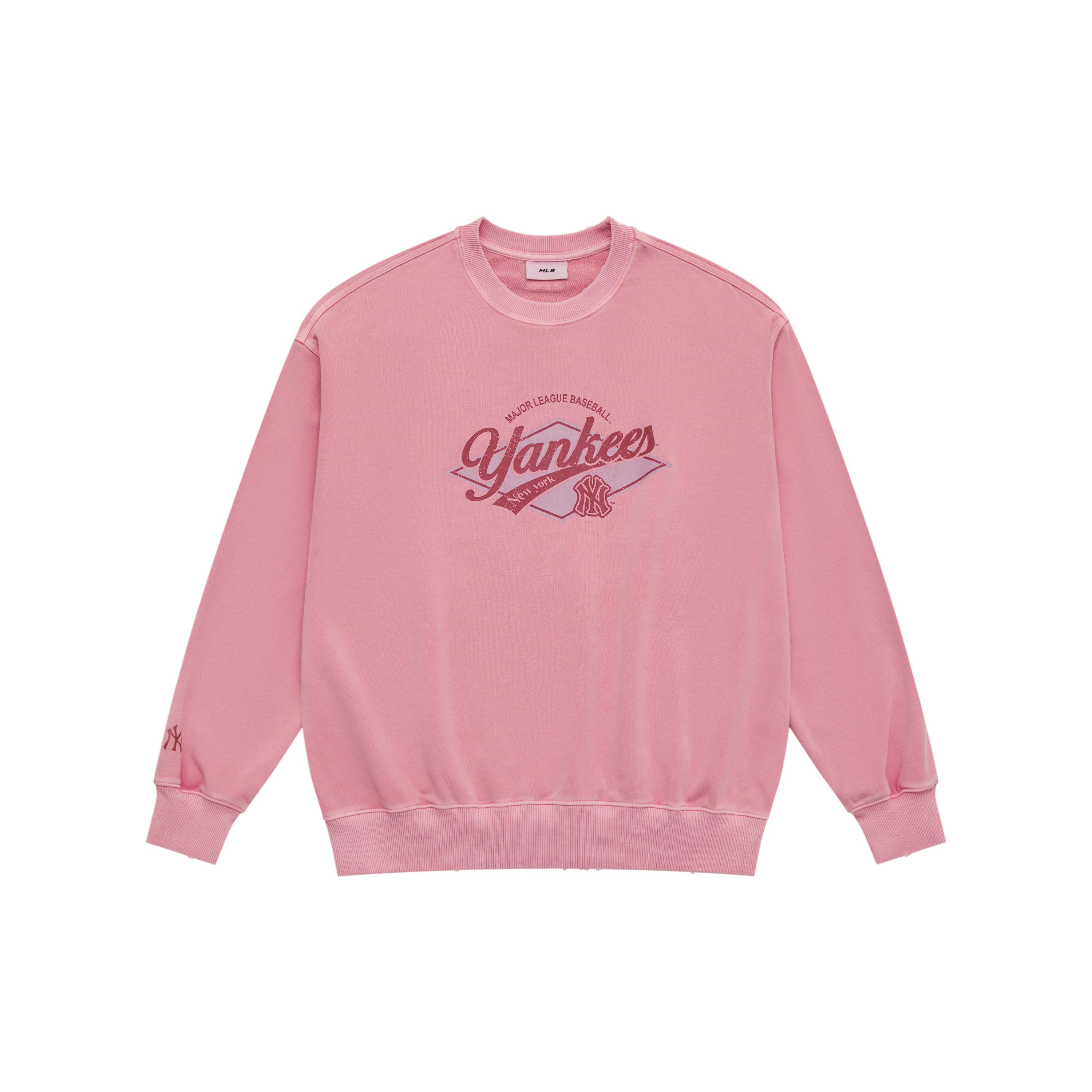 

New MLB MLB Preppy Style Collection New York Yankees SS25 Sweatshirt Unisex Light Peach Pink 3AMTV0751-50PCL L