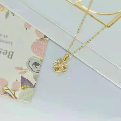 Rotatable Small Windmill Necklace, Women'S Light Luxury, High-End Sense, Simple Temperament, Slightly Inlaid Zircon Pendant.