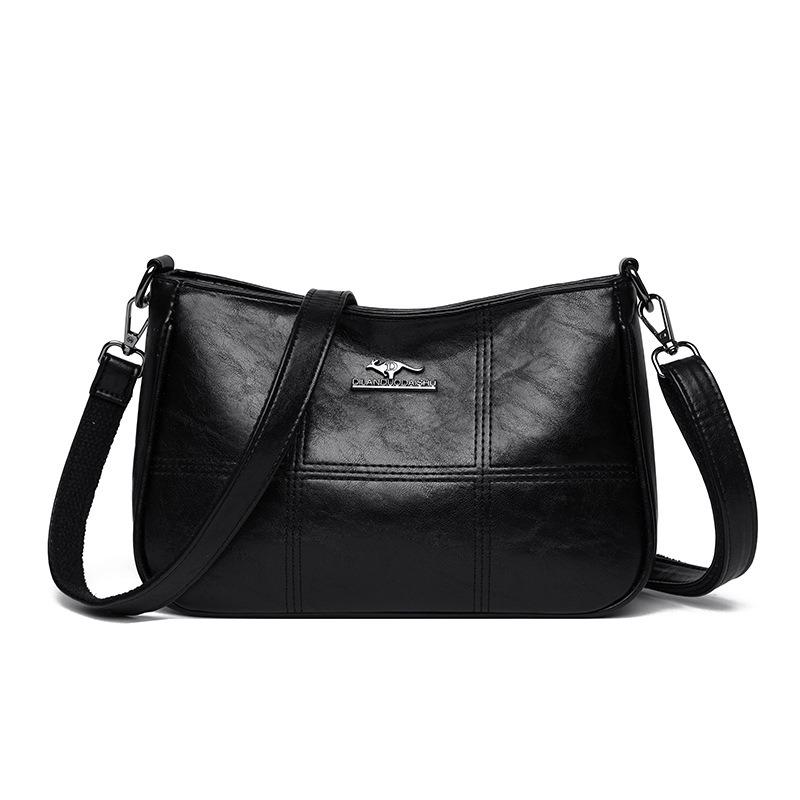 Fashion splicing embroidered thread messenger bag trendy simple shoulder bag retro casual versatile Chinese women's bag