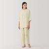 MUJI Seamless Thin Gauze Sleeve Light Yellow Size FD1L7A5S Women's 3/4 Pajamas, Stripe, XS,
