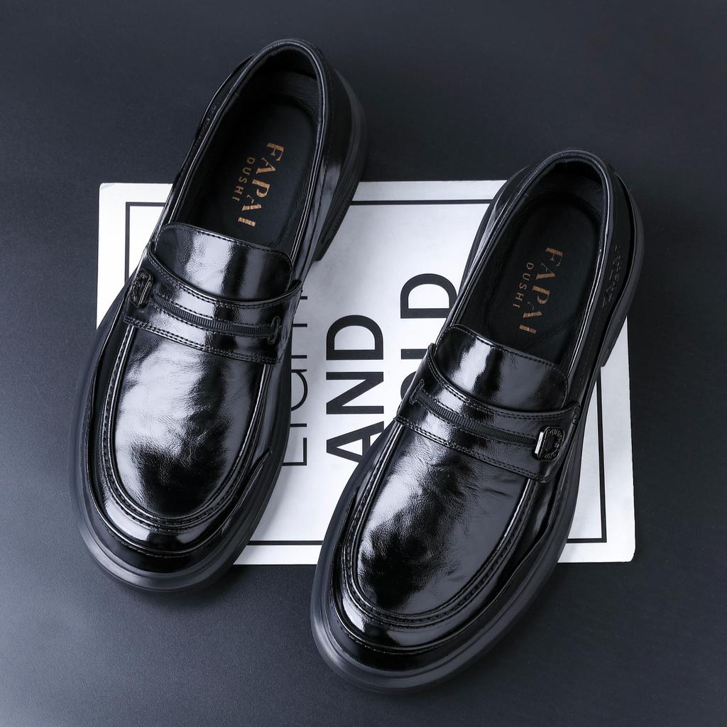 Men's Business Casual Leather Shoes, One-pedal Loafers, First-layer Cowhide Fashion Wedding Foot Shoes Are Trendy and Versatile