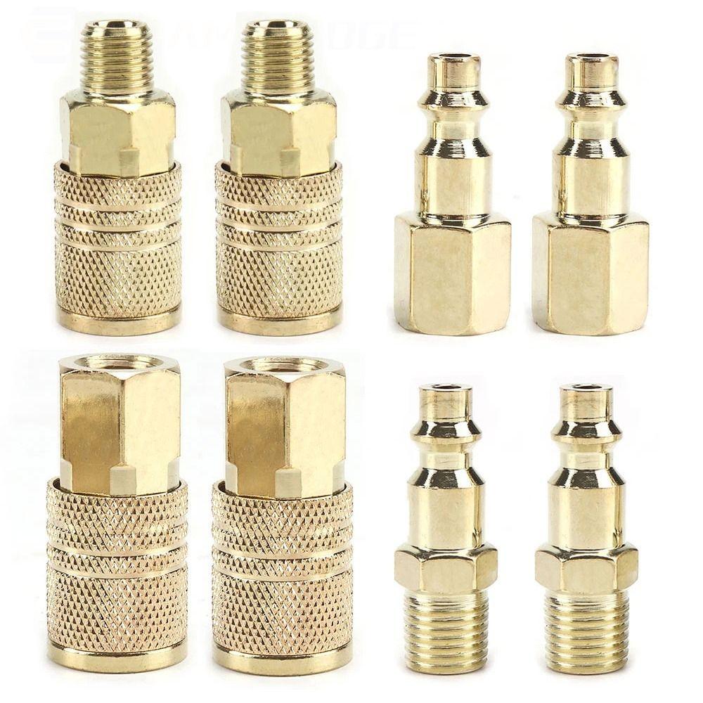 1Pcs Compressor Connector Tool Quick Coupler Tool Coupling Adapter Air Line 1/4" NPT Quick Release Hardening Steel Hose Fitting