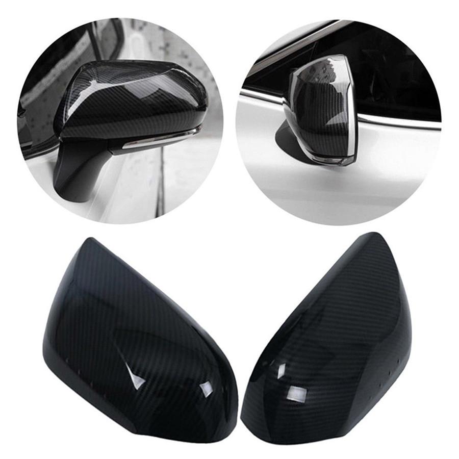 ABS Carbon Fiber Look Side Door Rearview Mirror Cover Trim For Toyota Camry 2018