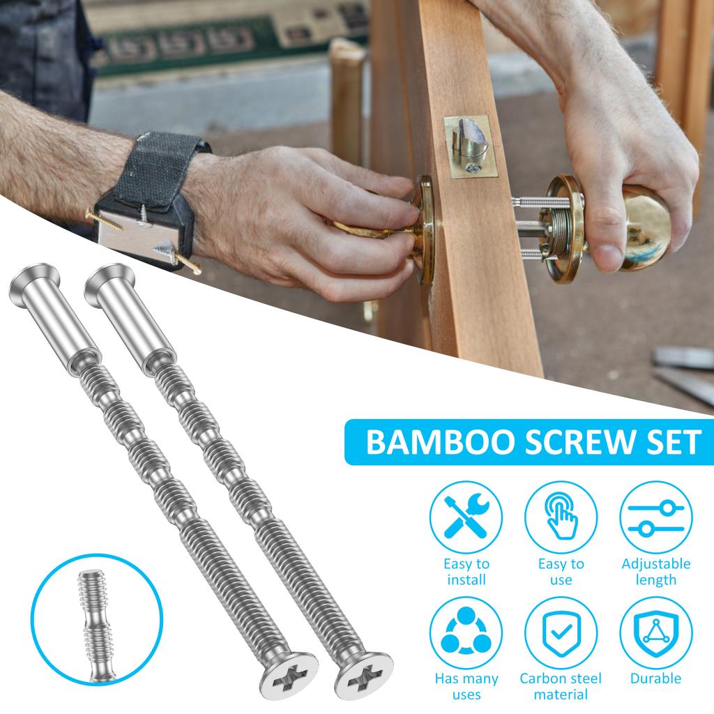 50Sets M4 Door Handle Fixing Screw Bolts Snap Off Cuttable Connecting Screws for Door Handle Roses Knobs Door Lock & Escutcheons