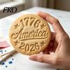 Special Occasion Decorative Piece 250th Anniversary Cookies Ornament with 3D Deep Embossed Texture, 1776-2026 Commemorative Decorations, Ideal
