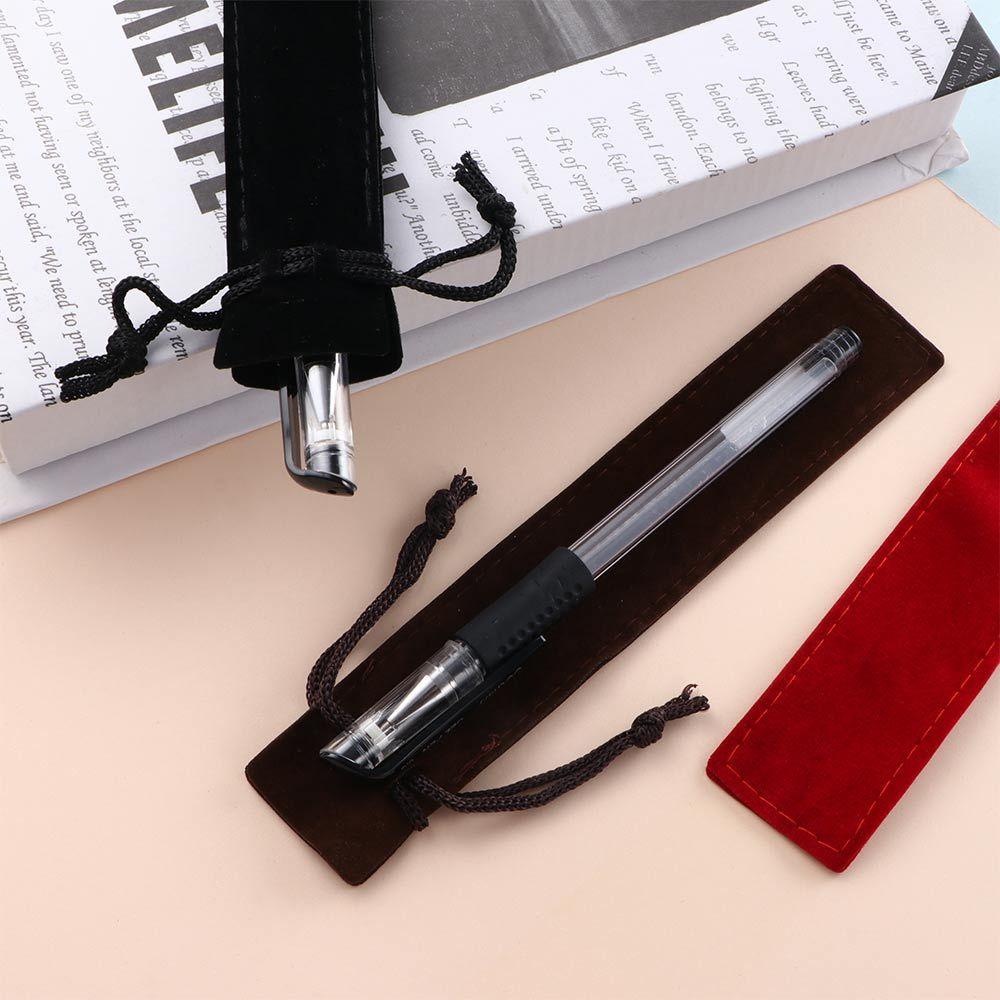 Supplies Black Pen Sleeve Holder With Rope Drawstring Pen Pouch Single Pencil Bag Pen Bag Case Velvet Pen Pouch Pencil Bag