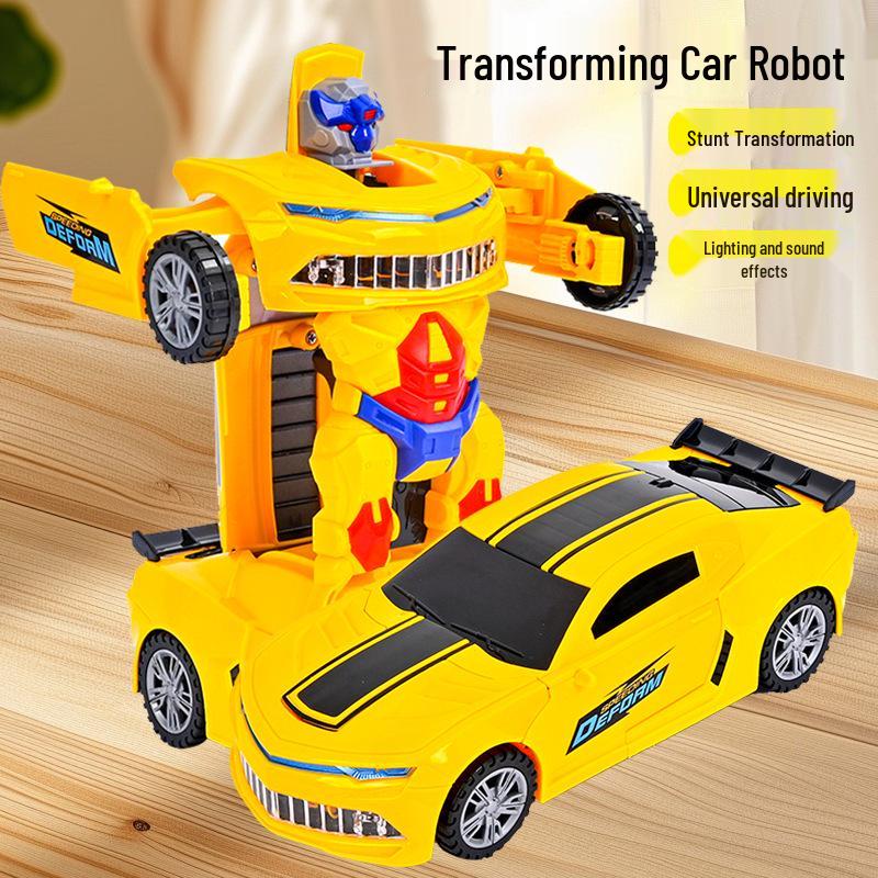 Kids Electric Transforming Robot Car with Lights & Sound No Battery, No Screwdriver