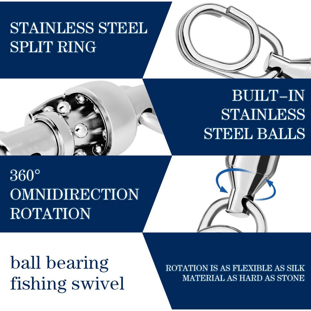 Lure Bait Octagonal Ring Connector High Speed Bearing Rotating Ring Elliptical Pin Octagonal Ring Fishing Supplies Fishing Gear Accessories