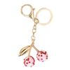 Cherry Shaped Keychain with Rhinestones Versatile Charm for Keys and Bags Fruit Shaped Keyring Pendant Purse Decoration