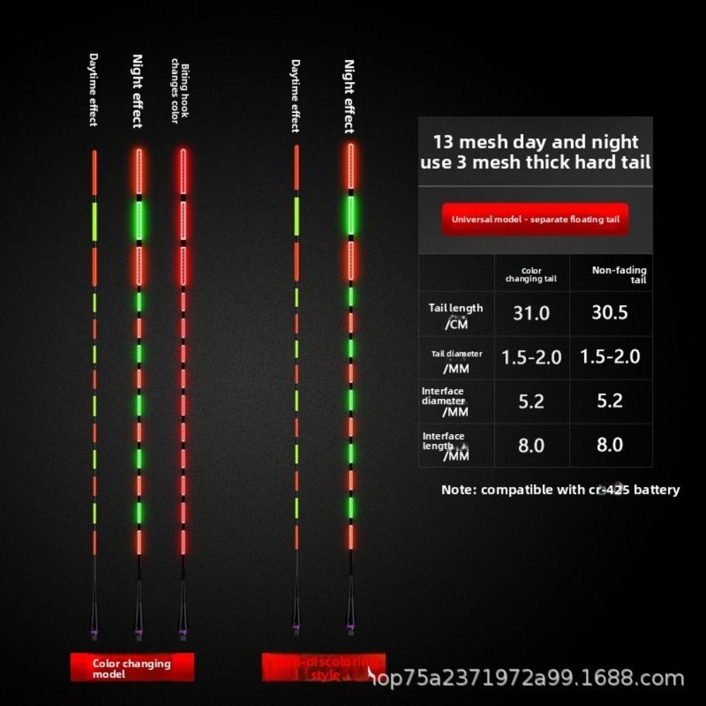 2 stuks Superheldere LED Slimme Dobber Top Lichtgevende Elektronische Dobbers Lichtgevende Dobber Buiten Vissen