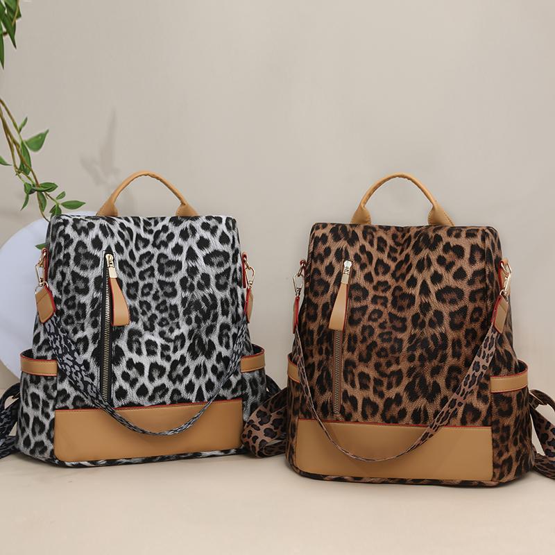 Rucksack mit Leopardenmuster Damen Reise Große Kapazität Diebstahlsicherer Rucksack