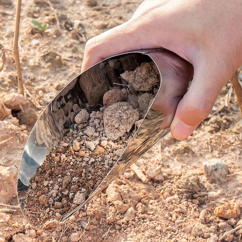 3er-Pack Edelstahl-Gartenschaufeln zum Filtern von Erde, Umtopfen und Pflanzen von Sukkulenten und Blumen