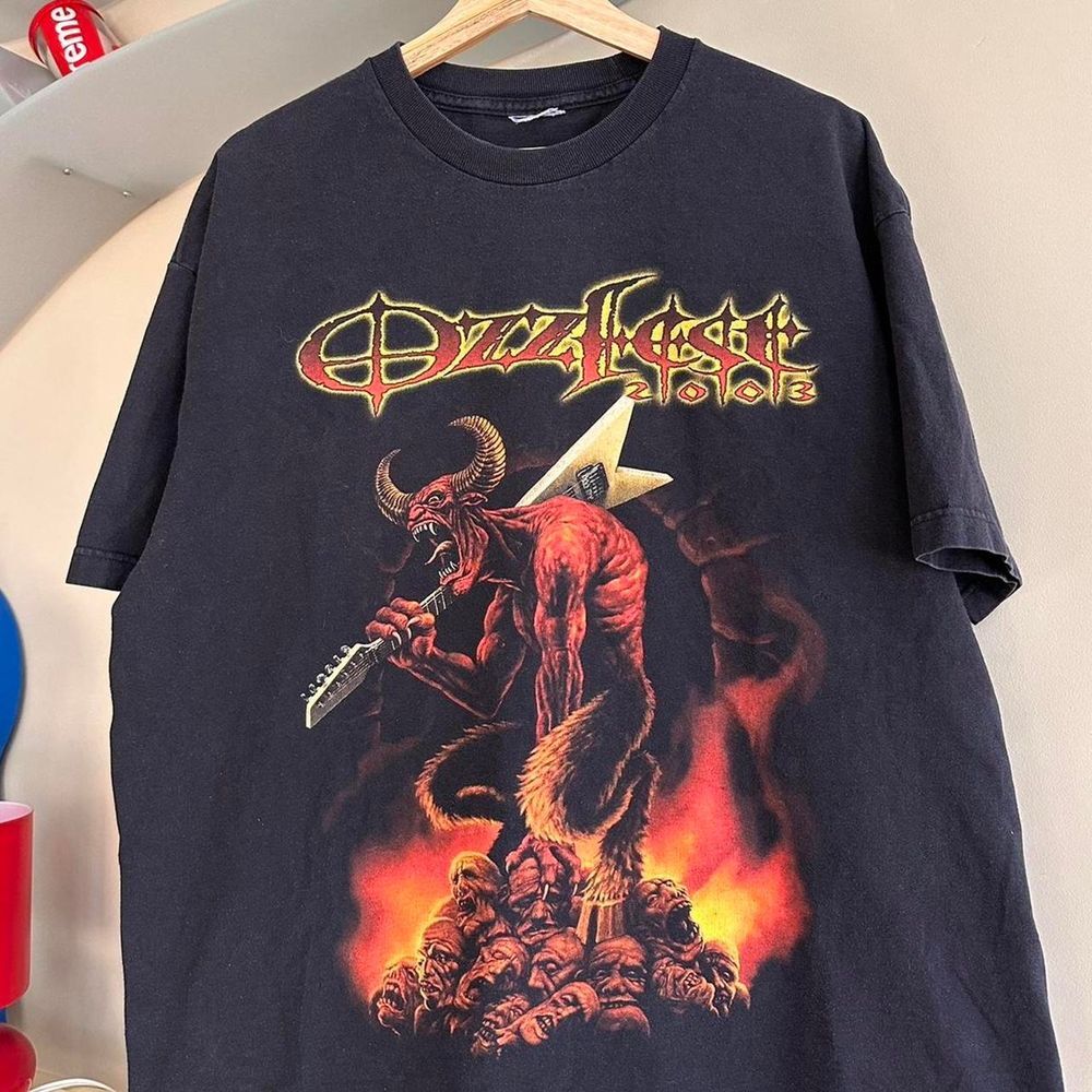 Vintage 2003 Ozzfest Shirt Black Short Sleeve Unisex Tshirt S-5XL KH14598 Unisex T-Shirt M