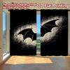 2D FLAT PRINTING 2pcs Curtains (Without Rod) Halloween Bat Silhouette Holiday Easter Printed Curtains Versatile Polyester