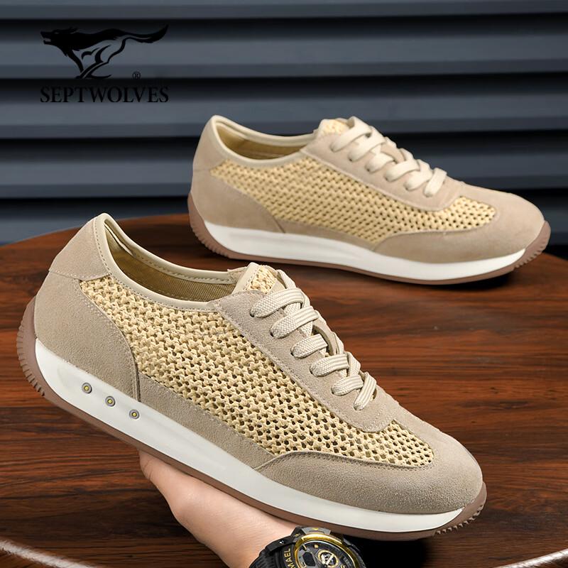 Septwolves Men s 2026 New Hollow Mesh Breathable Casual Sport Sandals 38