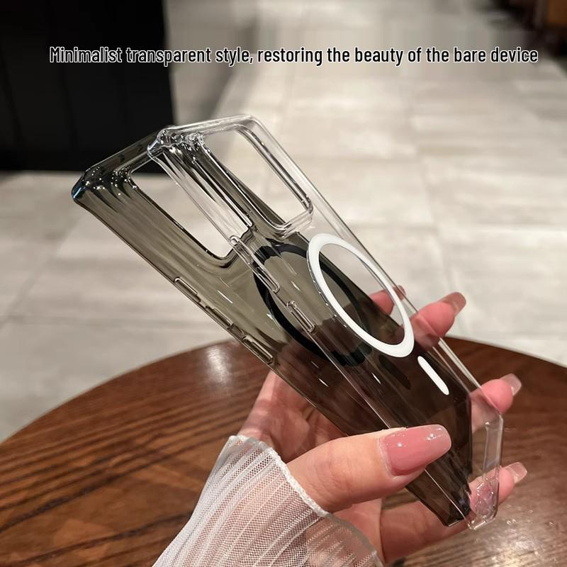 Ultra-Thin Transparent Magnetic Case for Xiaomi 14 Ultra & 15 Pro: Full Coverage, Anti-Drop, Frosted, Simple, Hard Shell