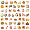100 Thanksgiving Waterproof Stickers PP Material Waterproof No Repeatable Stickers DIY Water Cup Luggage Skateboard Refrigerator