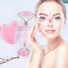 Pink Resin Facial Massage Set: Roller, Scraping Board & Tendon Stick