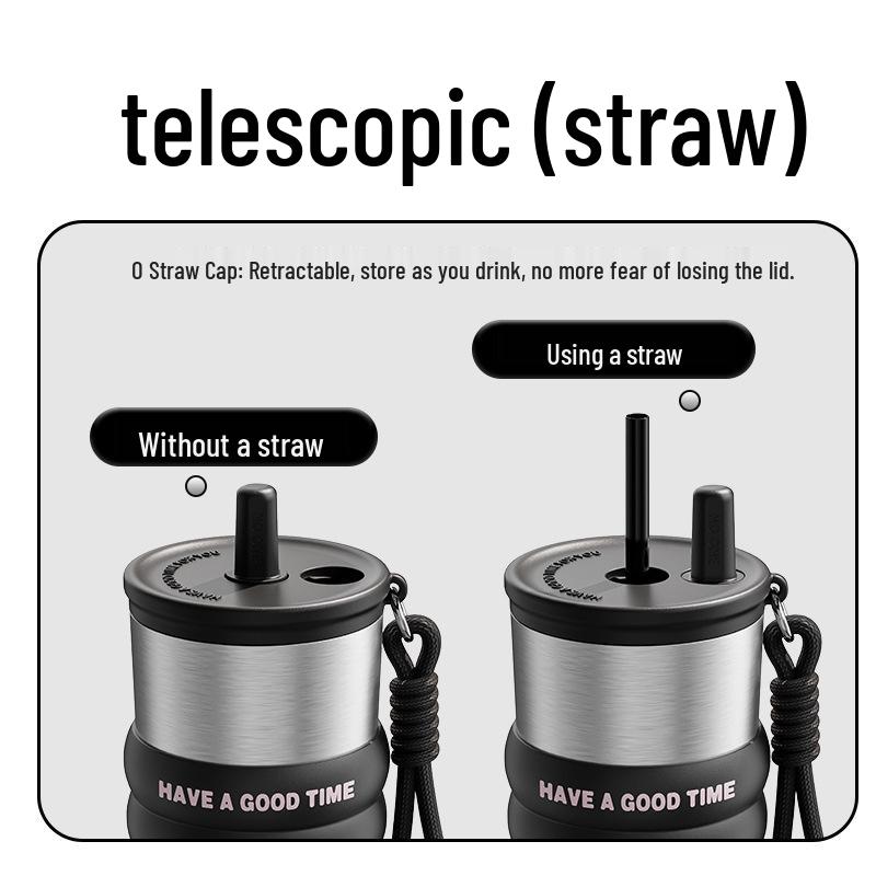 316 Stainless Steel Insulated Travel Mug - Large Capacity Straw Cup for Men & Women