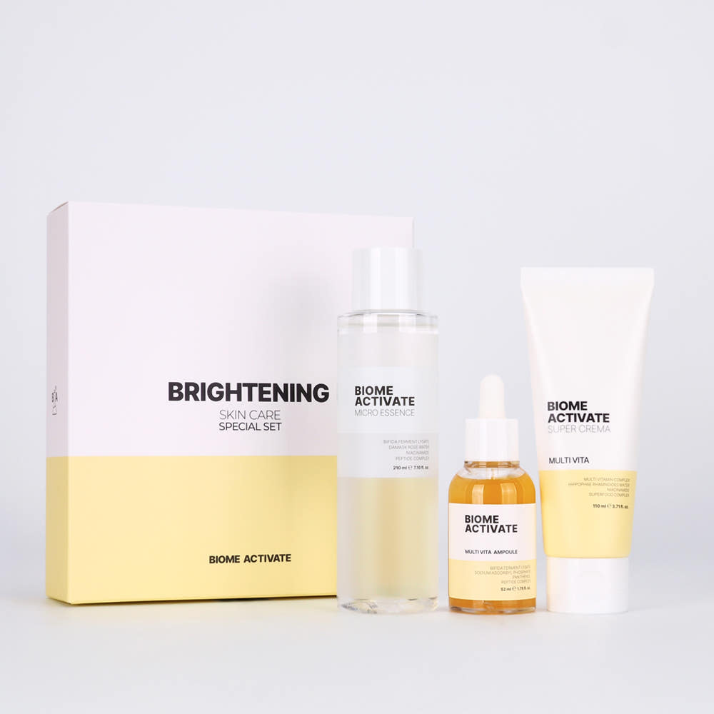 [Biome Activate] Brightening 3-Piece Set - [KOREAN SKINCARE] Vita Complex Blemish Care & Whitening Cream Routine 3 set (Essence ➔ Ampoule ➔ Cream)