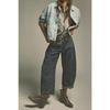 Wide Leg Loose Jeans,Women's Mid-Low Waist Washed Jeans