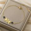 EUEAVAN Bracelet Vintage Triple Déesse Lune Acier Inoxydable Le Cercle d'Hécate Symbole Bracelet Femmes Sorcière Amulette Bijoux Cadeau
