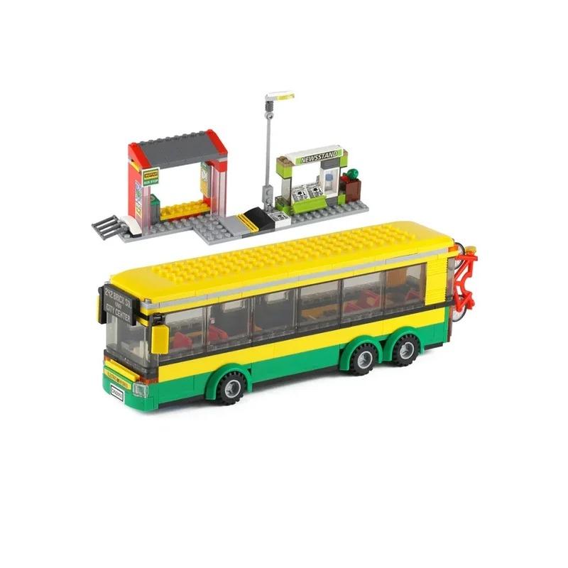 

Городская автобусная станция серии Автовоз Автобус Грузовик Мальчик Сборка строительных блоков Детские игрушки MOC Модель Новый продукт No box