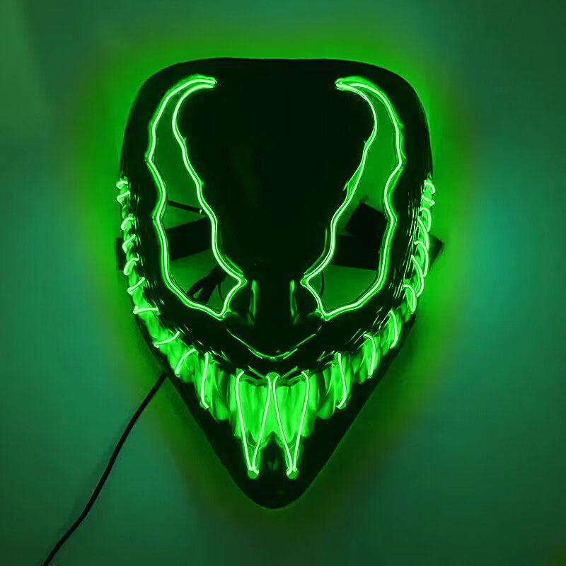 New Personalized Creative Halloween Led Glow Neon Terror Fluorescent Mask Mask