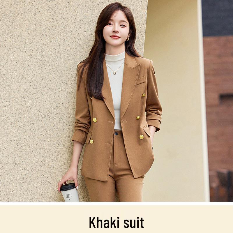 

High-End Women s Western-Style Suit Jacket - Spring/Autumn Casual Formal Wear, Light Workplace Suit Set S
